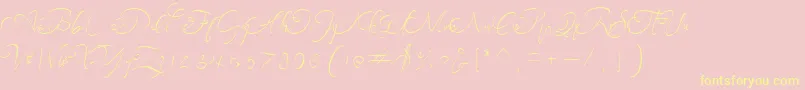 andora ardelion demo-Schriftart – Gelbe Schriften auf rosa Hintergrund