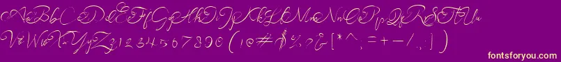 andora ardelion demo-Schriftart – Gelbe Schriften auf violettem Hintergrund