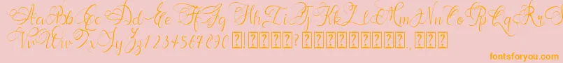 Andora-Schriftart – Orangefarbene Schriften auf rosa Hintergrund