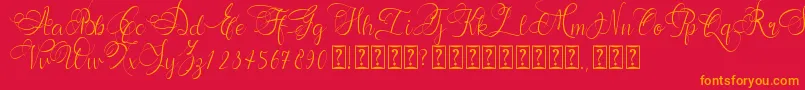 Andora Font – Orange Fonts on Red Background