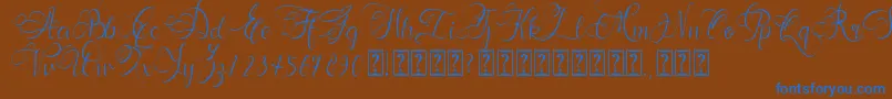 Шрифт Andora – синие шрифты на коричневом фоне