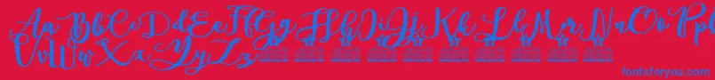 Andorra Personal Use Font – Blue Fonts on Red Background