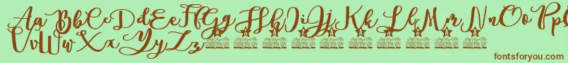 Andorra Personal Use Font – Brown Fonts on Green Background