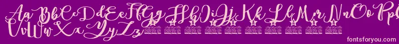 Andorra Personal Use Font – Pink Fonts on Purple Background