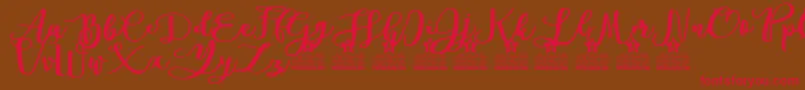 Andorra Personal Use Font – Red Fonts on Brown Background