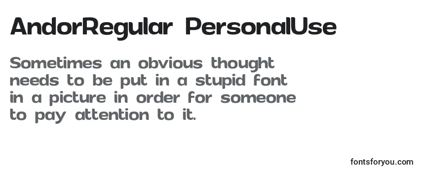 AndorRegular PersonalUse Font