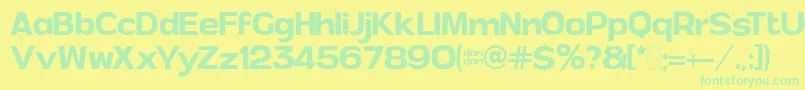 AndorRegular PersonalUse Font – Green Fonts on Yellow Background