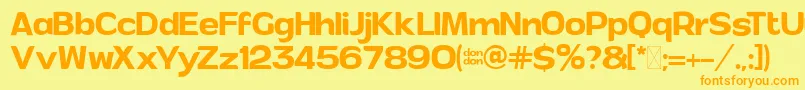 AndorRegular PersonalUse Font – Orange Fonts on Yellow Background