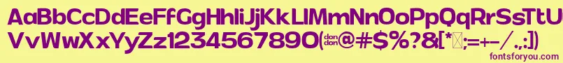 AndorRegular PersonalUse Font – Purple Fonts on Yellow Background