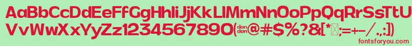 AndorRegular PersonalUse Font – Red Fonts on Green Background