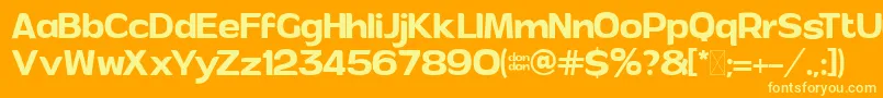 AndorRegular PersonalUse Font – Yellow Fonts on Orange Background