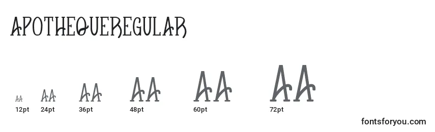 Размеры шрифта Apothequeregular