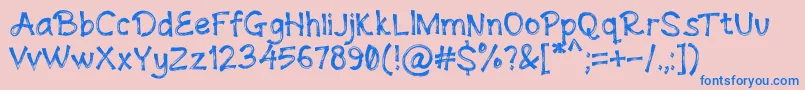 Andovine Font – Blue Fonts on Pink Background