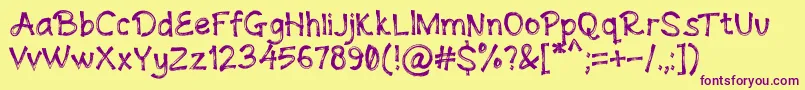 Andovine Font – Purple Fonts on Yellow Background