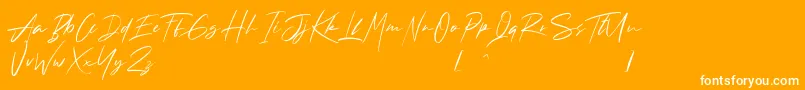 Andrea Roft Personal Use Font – White Fonts on Orange Background
