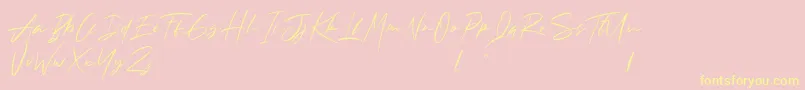 Andrea Roft Personal Use Font – Yellow Fonts on Pink Background