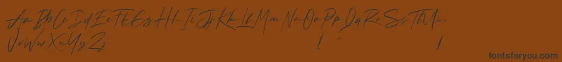 Andrea Roft Personal Use-Schriftart – Schwarze Schriften auf braunem Hintergrund