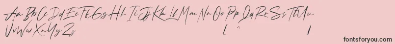 Weitere Informationen zur Andrea Roft Personal Use-Schriftart Andrea Roft Personal Use-Schriftart – Schwarze Schriften auf rosa Hintergrund