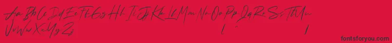 Fonte Andrea Roft Personal Use – fontes pretas em um fundo vermelho