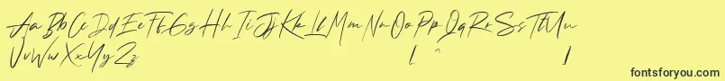 Andrea Roft Personal Use Font – Black Fonts on Yellow Background