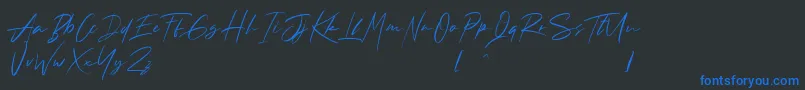 Andrea Roft Personal Use Font – Blue Fonts on Black Background