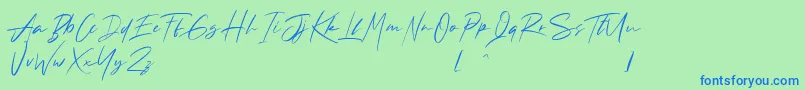 Andrea Roft Personal Use Font – Blue Fonts on Green Background