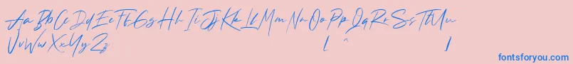 Andrea Roft Personal Use Font – Blue Fonts on Pink Background