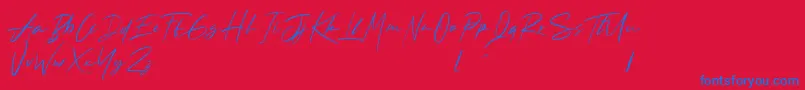 Подробнее о шрифте Andrea Roft Personal Use Шрифт Andrea Roft Personal Use – синие шрифты на красном фоне