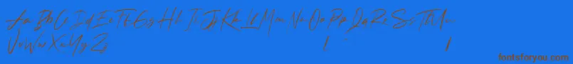 Andrea Roft Personal Use Font – Brown Fonts on Blue Background