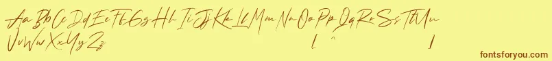 Andrea Roft Personal Use Font – Brown Fonts on Yellow Background