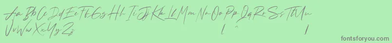 Andrea Roft Personal Use Font – Gray Fonts on Green Background