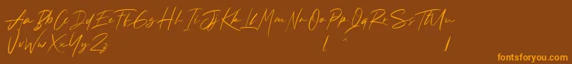 Andrea Roft Personal Use Font – Orange Fonts on Brown Background