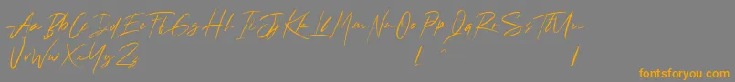 Andrea Roft Personal Use Font – Orange Fonts on Gray Background