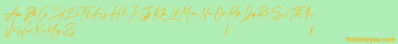 Andrea Roft Personal Use Font – Orange Fonts on Green Background