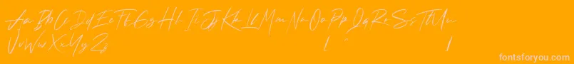 Andrea Roft Personal Use Font – Pink Fonts on Orange Background