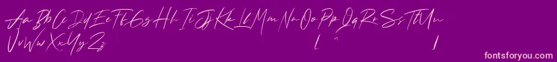Andrea Roft Personal Use Font – Pink Fonts on Purple Background