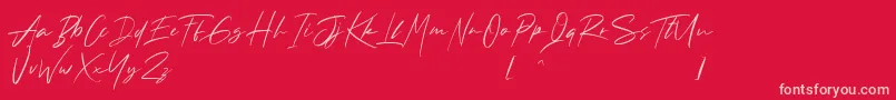 Fonte Andrea Roft Personal Use – fontes rosa em um fundo vermelho