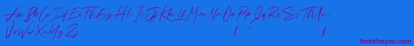 Andrea Roft Personal Use Font – Purple Fonts on Blue Background