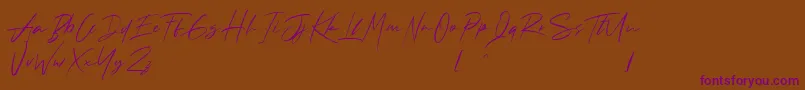 Andrea Roft Personal Use Font – Purple Fonts on Brown Background