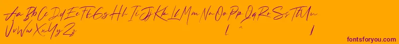 Andrea Roft Personal Use Font – Purple Fonts on Orange Background