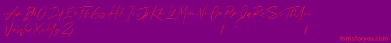 Andrea Roft Personal Use Font – Red Fonts on Purple Background