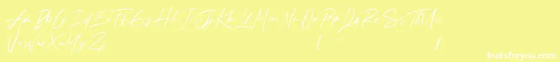 Andrea Roft Personal Use Font – White Fonts on Yellow Background