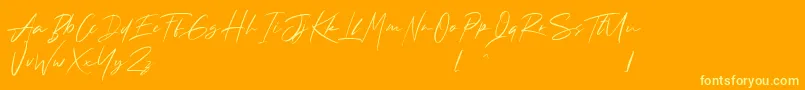 Andrea Roft Personal Use Font – Yellow Fonts on Orange Background