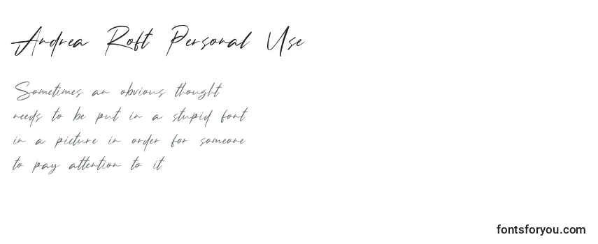 Schriftart Andrea Roft Personal Use (119562)