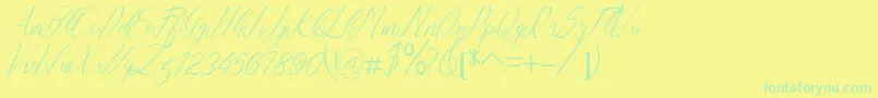 Andrea Font – Green Fonts on Yellow Background