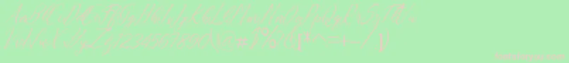 Andrea Font – Pink Fonts on Green Background