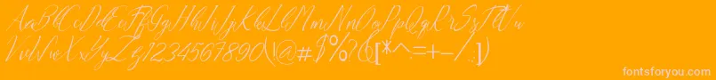 Andrea Font – Pink Fonts on Orange Background