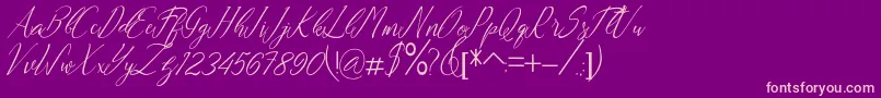 Andrea Font – Pink Fonts on Purple Background