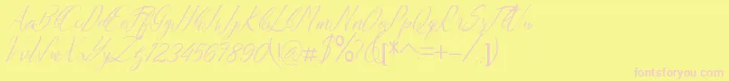 More about Andrea Font Andrea Font – Pink Fonts on Yellow Background