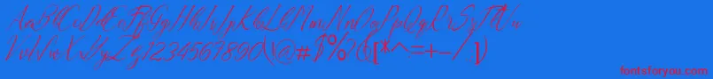 Andrea-Schriftart – Rote Schriften auf blauem Hintergrund